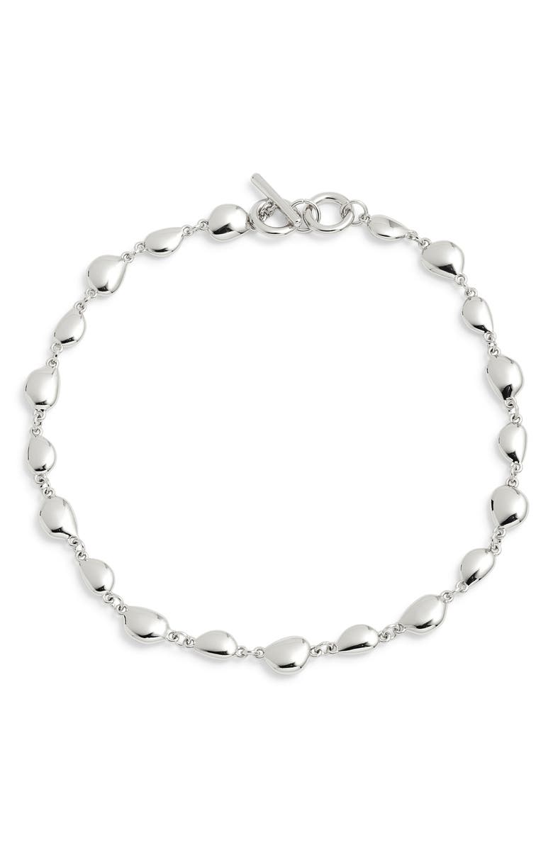 Open Edit Polished Orb Link Collar Necklace, Main, color, Silver
