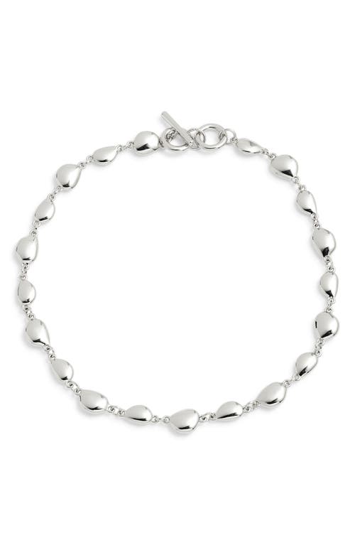 Open Edit Polished Orb Link Collar Necklace In Silver