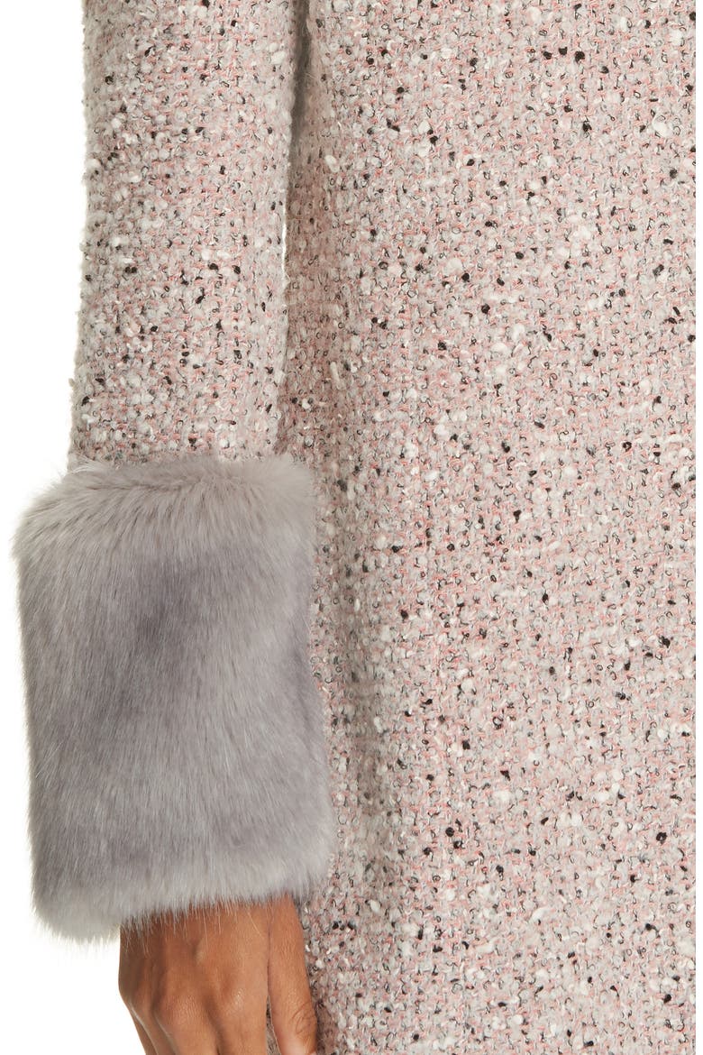 Edge to Edge Faux Fur Cuff Jacket, Alternate, color, PINK