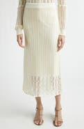 Jil Sander Cotton Pointelle Midi Skirt