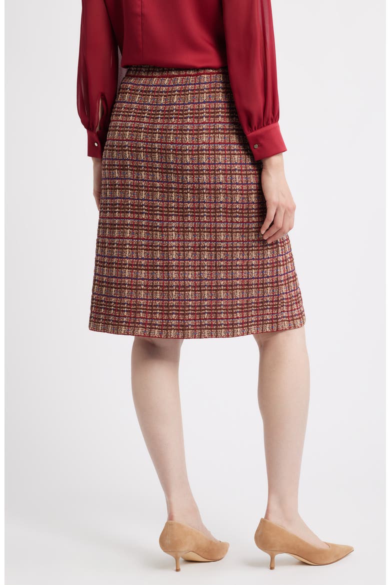 Plaid Knit Pencil Skirt, Alternate, color, SCARLET RED/TRUFFLE/SND/LAZULI