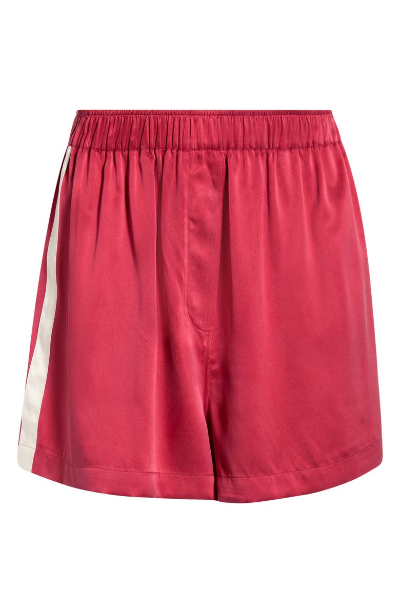 Lunya Side Stripe Silk Pajama Shorts, Alternate, color, Chili Pepper/ Soft Ivory