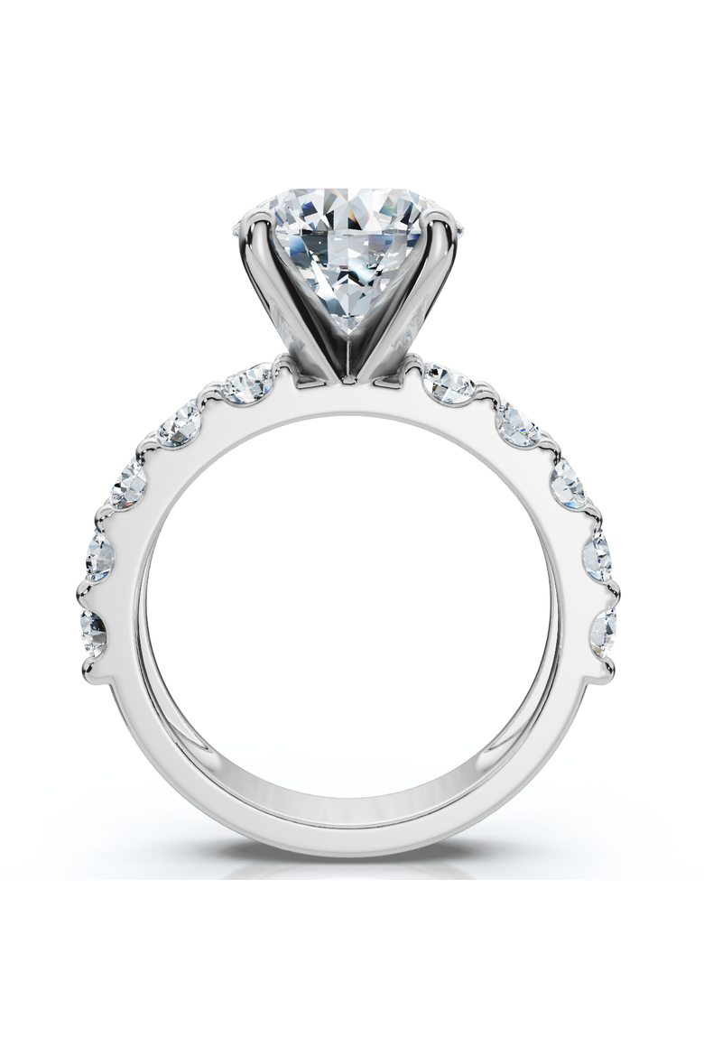 Certified 4Ct Round Cut Diamond Accent Engagement Ring 14k Gold Lab Grown, Alternate, color, 14k White Gold
