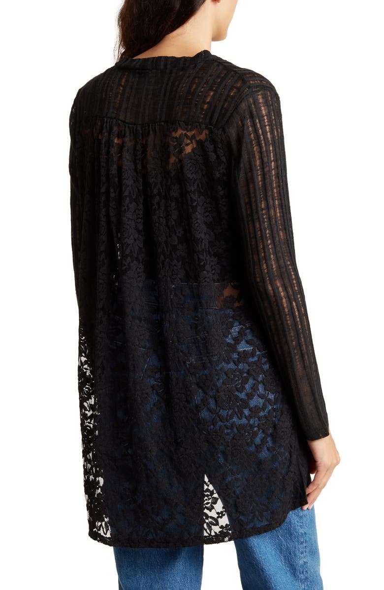 Forgotten Grace Lace Back Open Front Ruana, Alternate, color, 