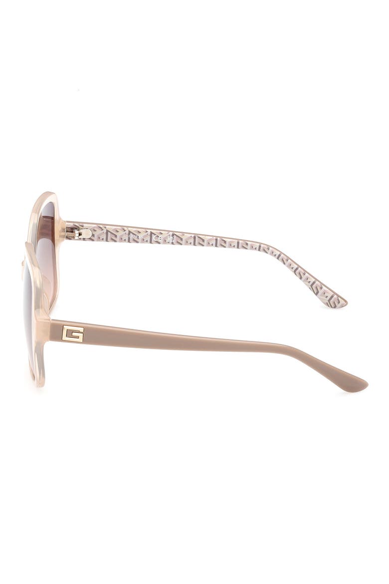Square Sunglasses, Alternate, color, SHINY BEIGE / GRADIENT BROWN