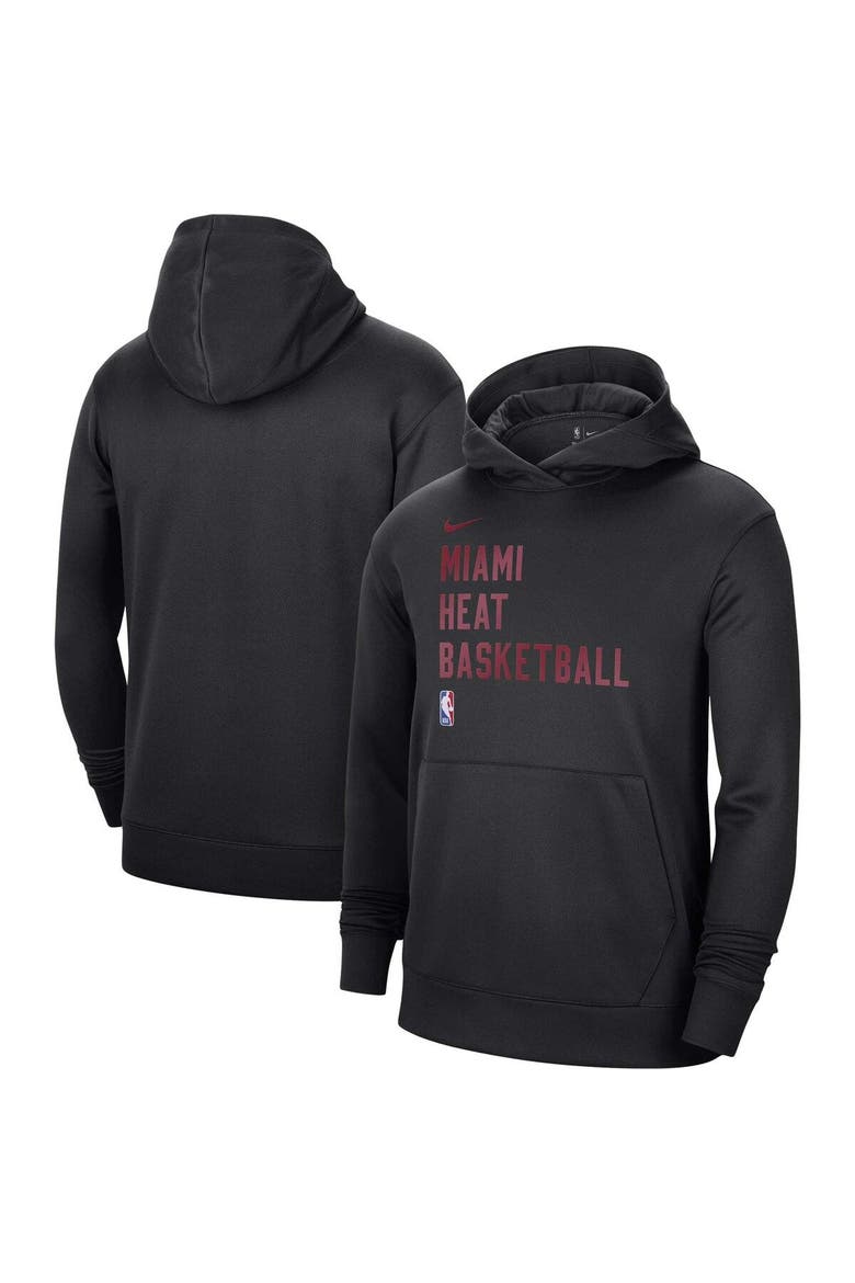 Unisex Nike Black Miami Heat 2023/24 Performance Spotlight On-Court Practice Pullover Hoodie, Main, color, Black