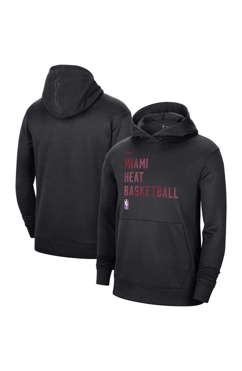 Nike Unisex Nike Black Miami Heat 2023/24 Performance Spotlight On-Court Practice Pullover Hoodie, Main, color, Black