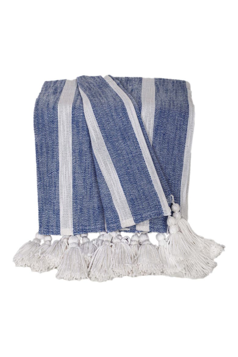 Nara Tassel Throw Blanket, Main, color, BLUE