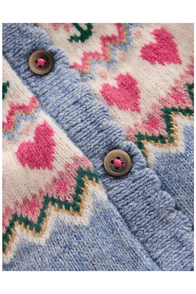 Kids' Fair Isle Cardigan, Alternate, color, BLUE MARL