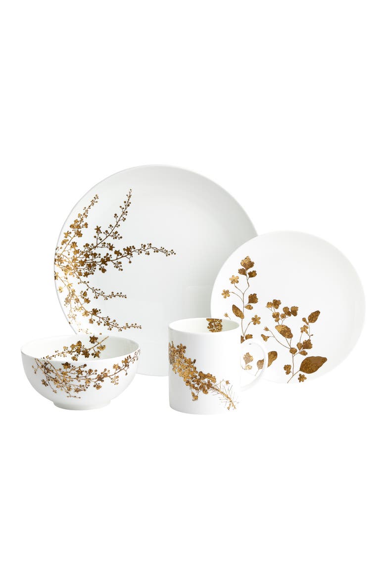 Jardin 4-Piece Bone China Dinnerware Set, Main, color, MULTI