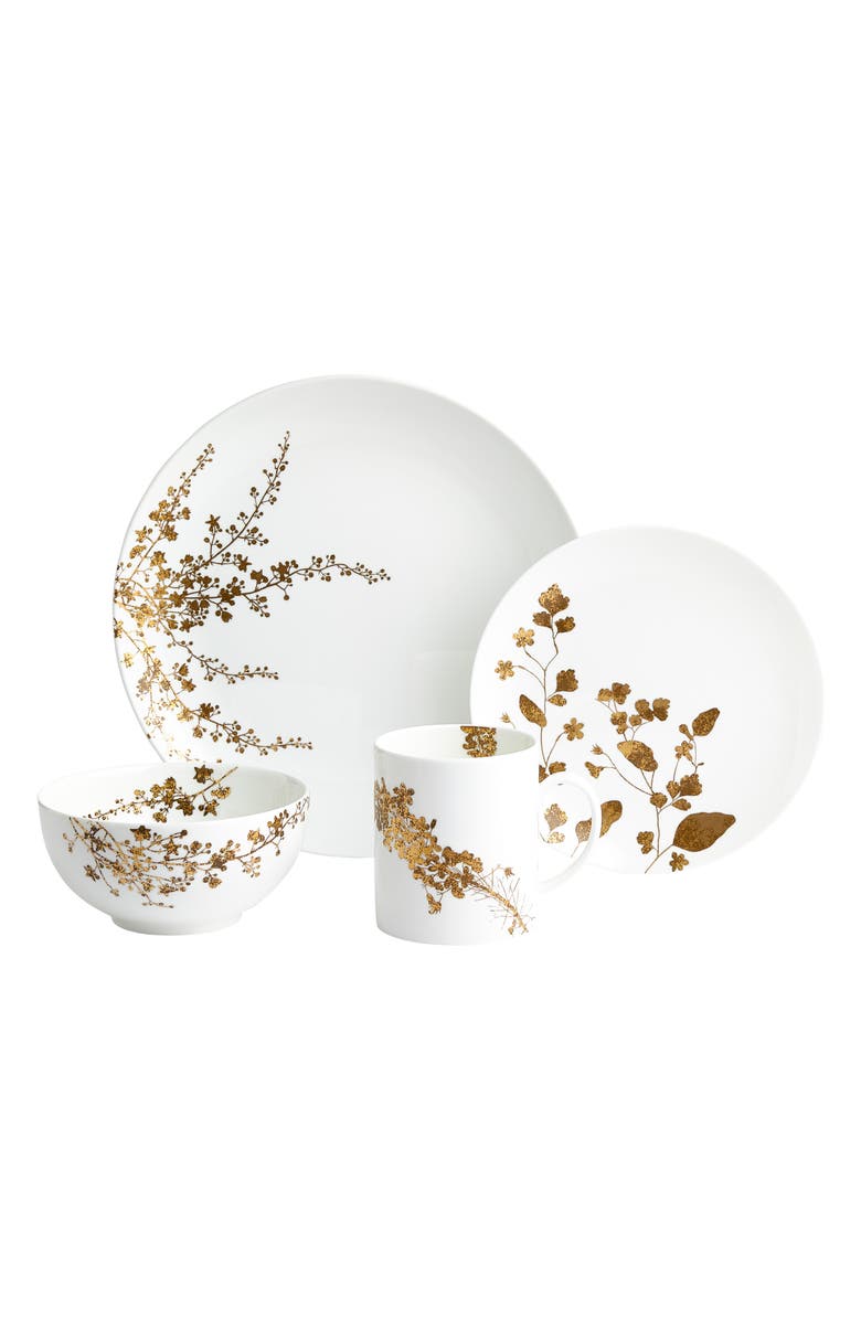 Vera Wang Jardin 4-Piece Bone China Dinnerware Set, Main, color, Multi
