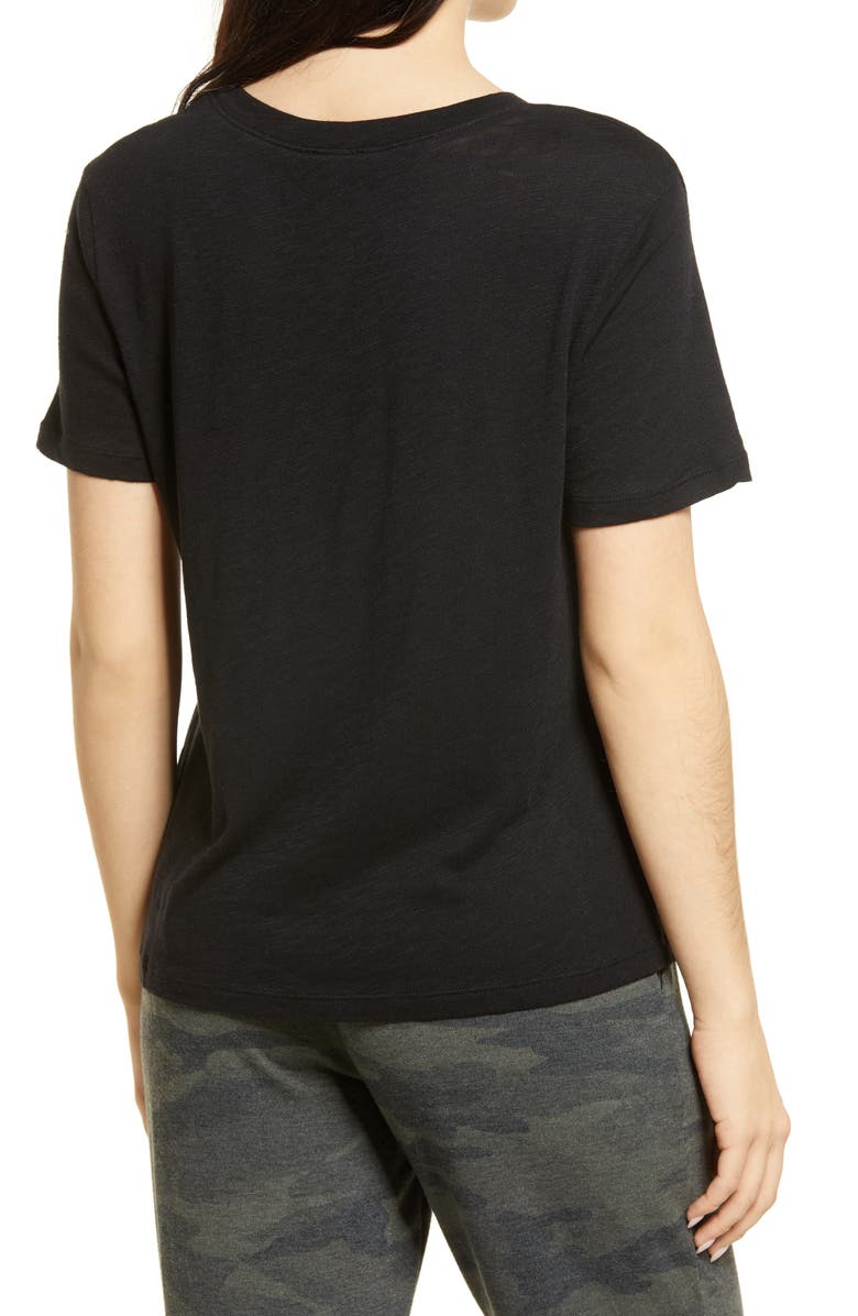 Splendid Zoe Slub Crewneck Tee, Alternate, color, Black