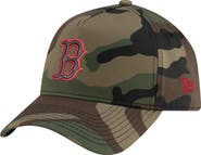 New Era Men's New Era Camo Boston Red Sox Woodland Team Pop 9FORTY A-Frame Adjustable Hat