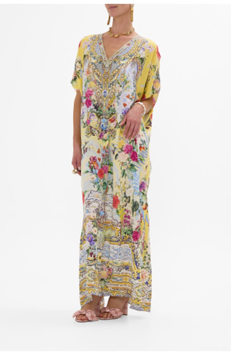 Camilla Slim Fit Kaftan With Split Flor Fantastica, Main, color, 