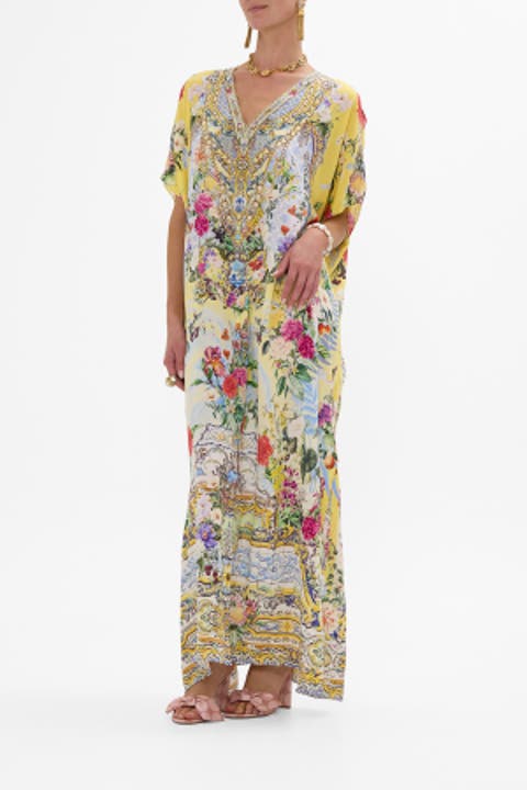 Slim Fit Kaftan With Split Flor Fantastica