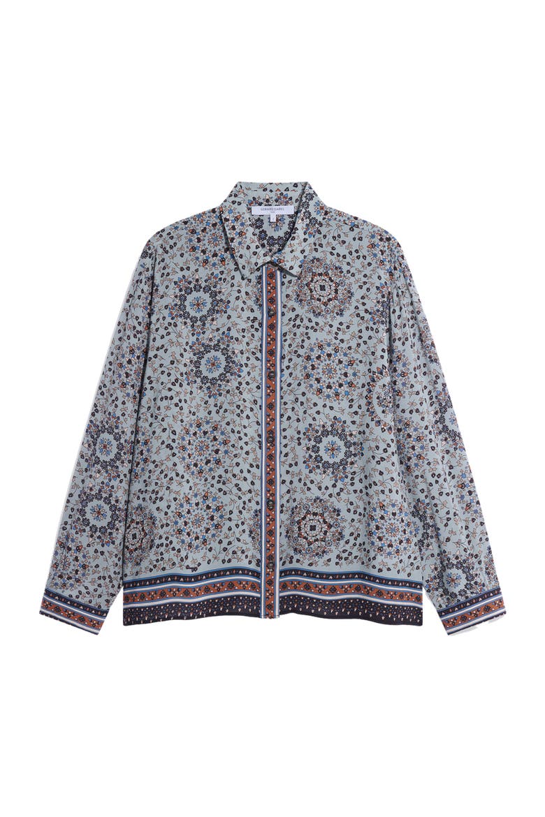 Flowing Printed Shirt, Alternate, color, Sky Blue