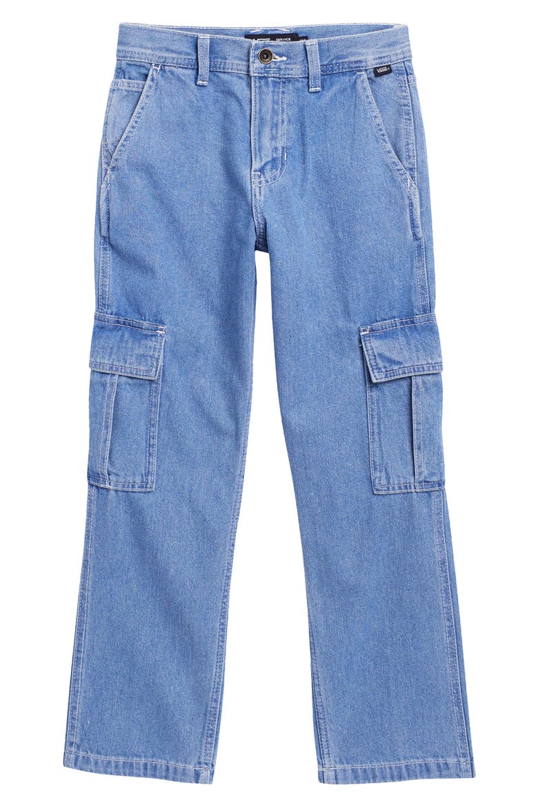 Kids' Service Cargo Jeans, Main, color, STONEWASH BLUE