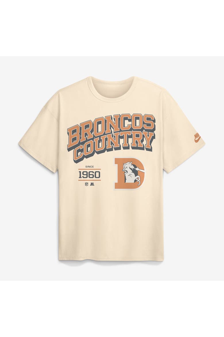 Men's Nike Natural Denver Broncos Vintage Mod Blown Away Max90 T-Shirt, Alternate, color, Natural