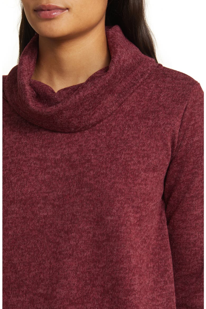 Cowl Neck Knit Top, Alternate, color, BURGUNDY
