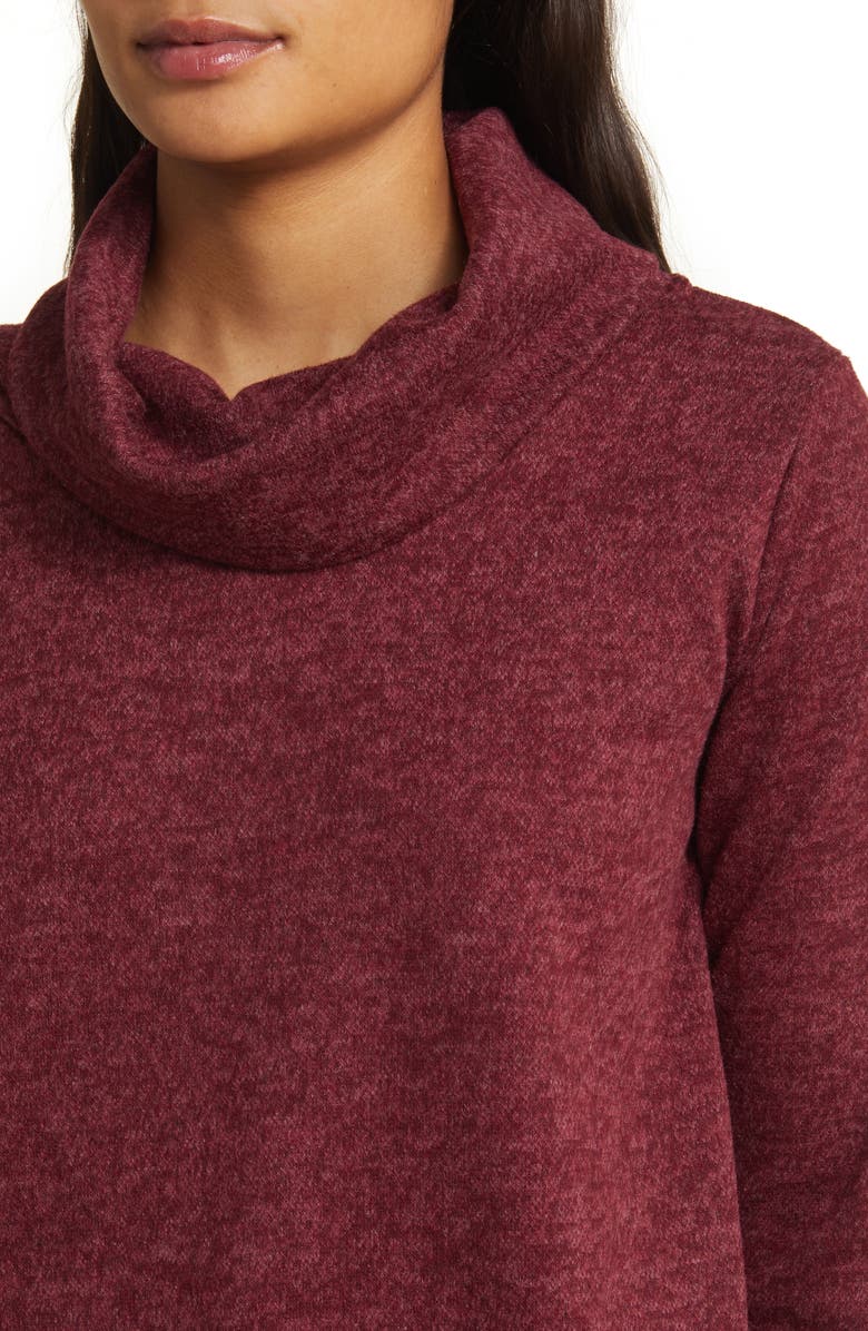 Loveappella Cowl Neck Knit Top, Alternate, color, Burgundy