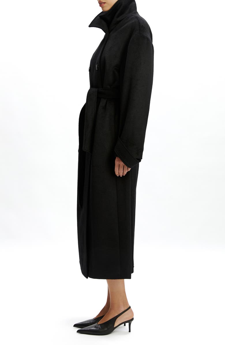 Bardot Enzo Oversize Double Breasted Wool Blend Coat, Alternate, color, Black