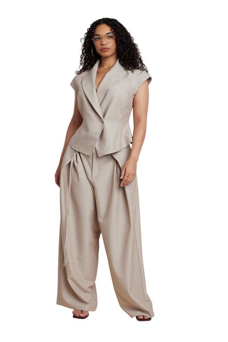 Short Sleeve Hourglass Blazer, Alternate, color, NEUTRAL