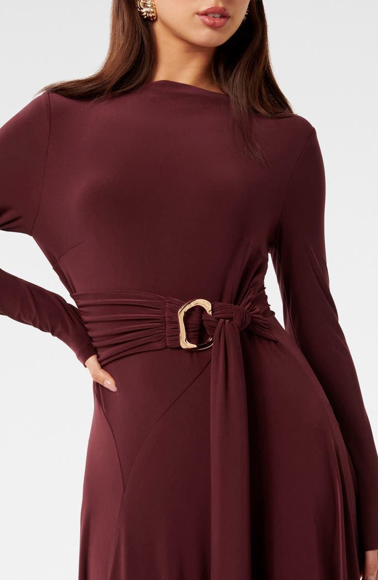 Ever New Roxanna Belted Long Sleeve Handkerchief Hem Dress, Alternate, color, 