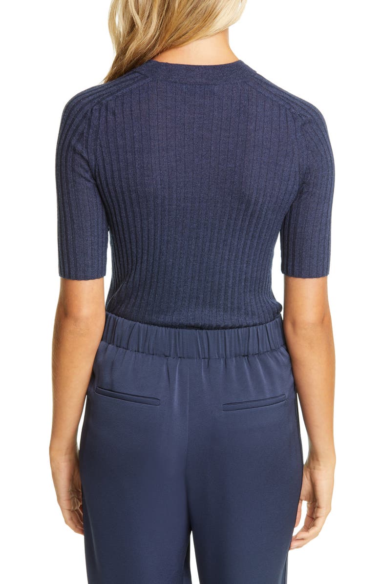 Vince Mock Neck Skinny Rib Sweater, Alternate, color,