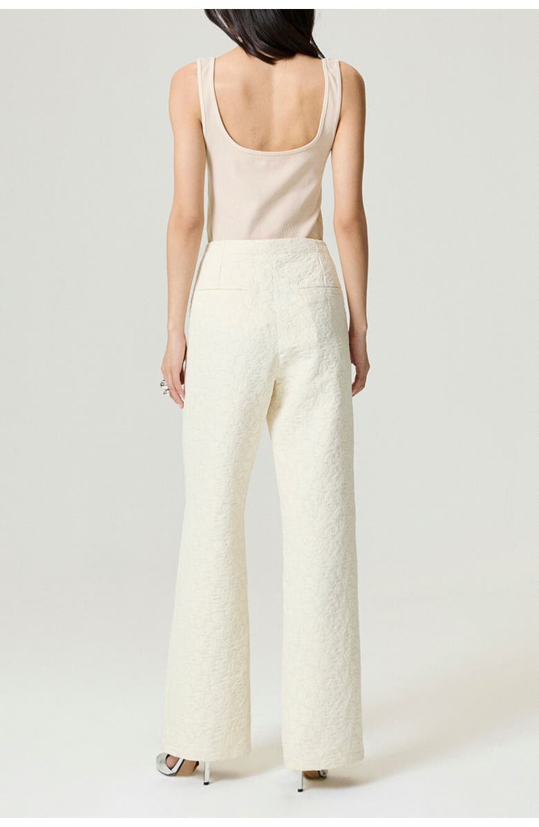 Nocturne Contrast Fabric Detailed Pants, Alternate, color, Ivory