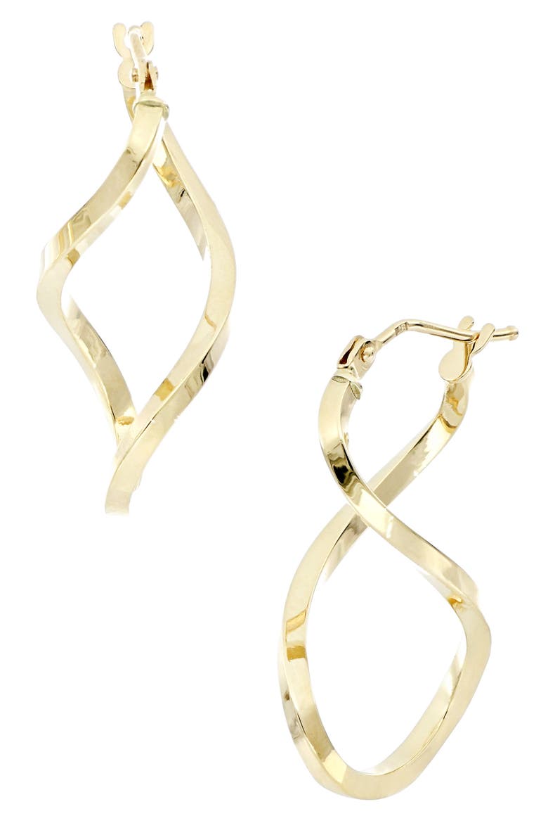 Open Twist Hoop Earrings, Main, color, YELLOW GOLD