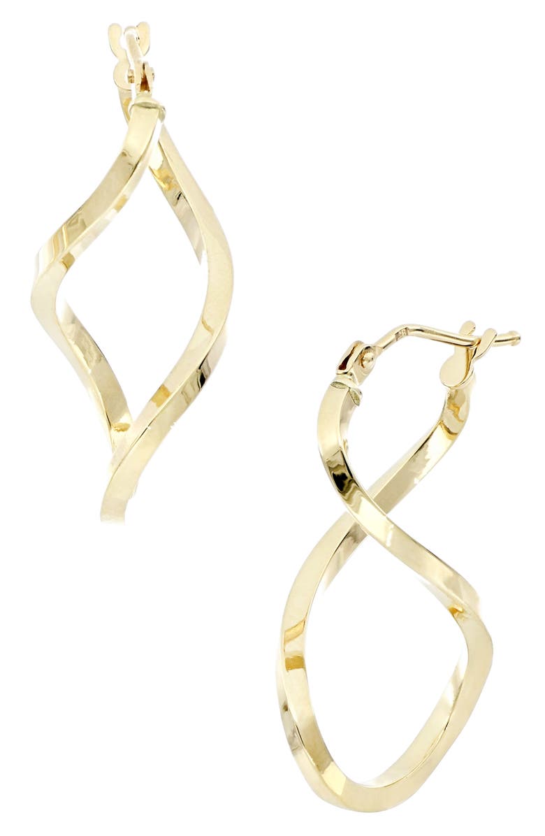 Bony Levy Open Twist Hoop Earrings, Main, color, Yellow Gold