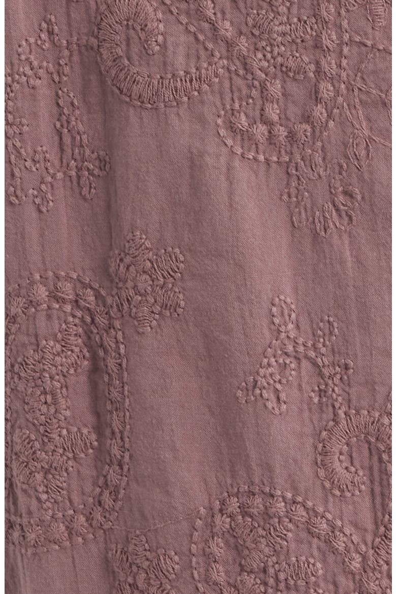Paisley Embroidered Cotton Camp Shirt, Alternate, color, PURPLE