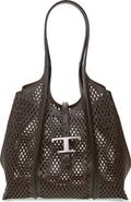 Tod's Small T Timeless Perforated Leather Shopper