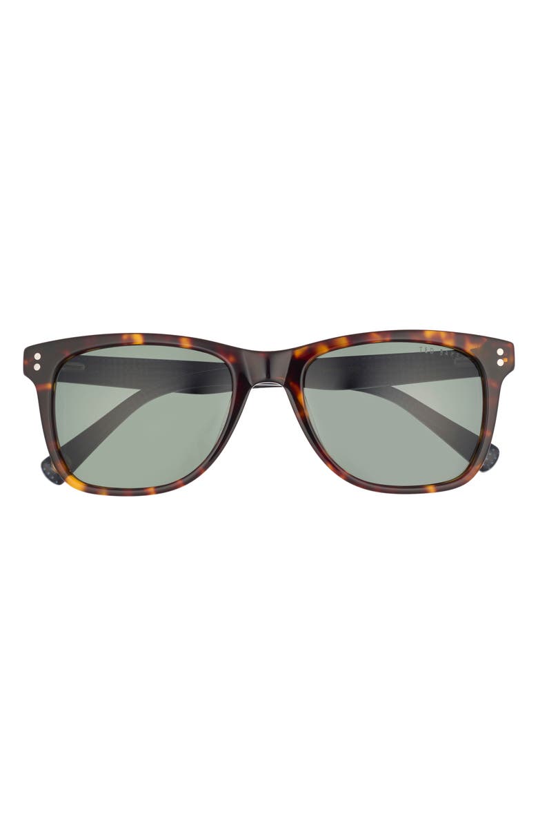 Ted Baker London 53mm Polarized Acetate Frame Square Sunglasses, Main, color, Tortoise
