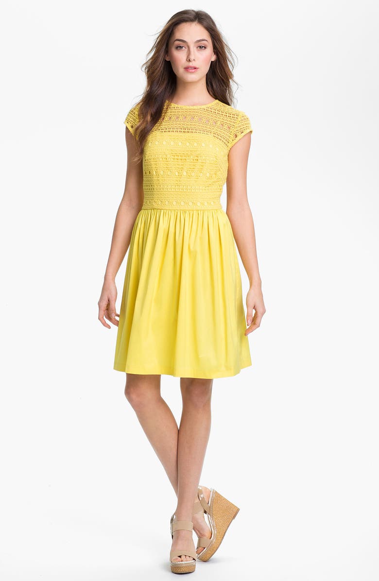 Suzi Chin for Maggy Boutique Crochet Fit & Flare Dress, Main, color, 