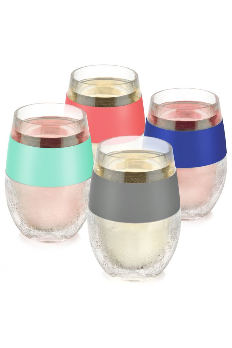 Wine FREEZE Cooling Cup Set of 4, Main, color, Multicolor