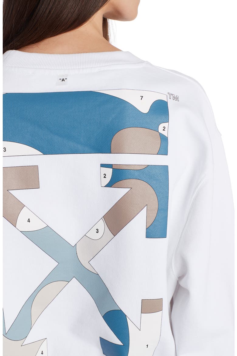 Puzzle Arrow Logo Cotton Sweatshirt, Alternate, color, WHITE MULTICOLOR