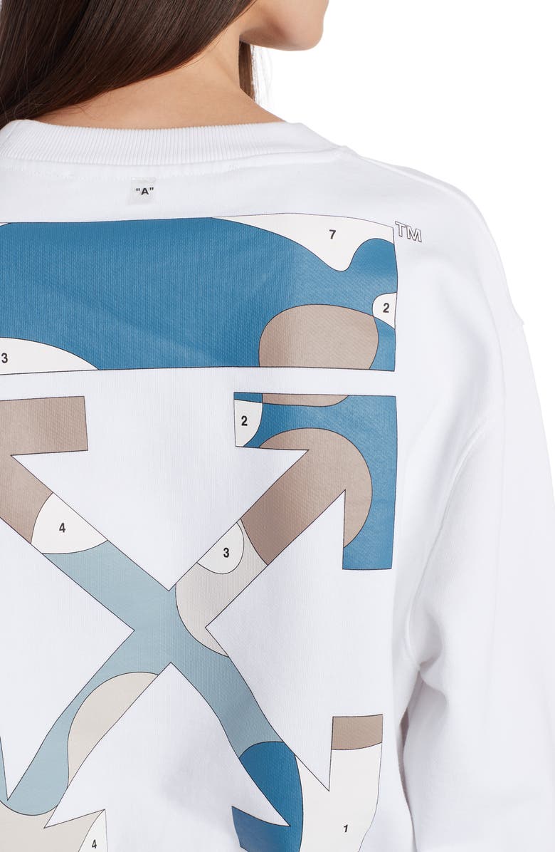 Off-White Puzzle Arrow Logo Cotton Sweatshirt, Alternate, color, 