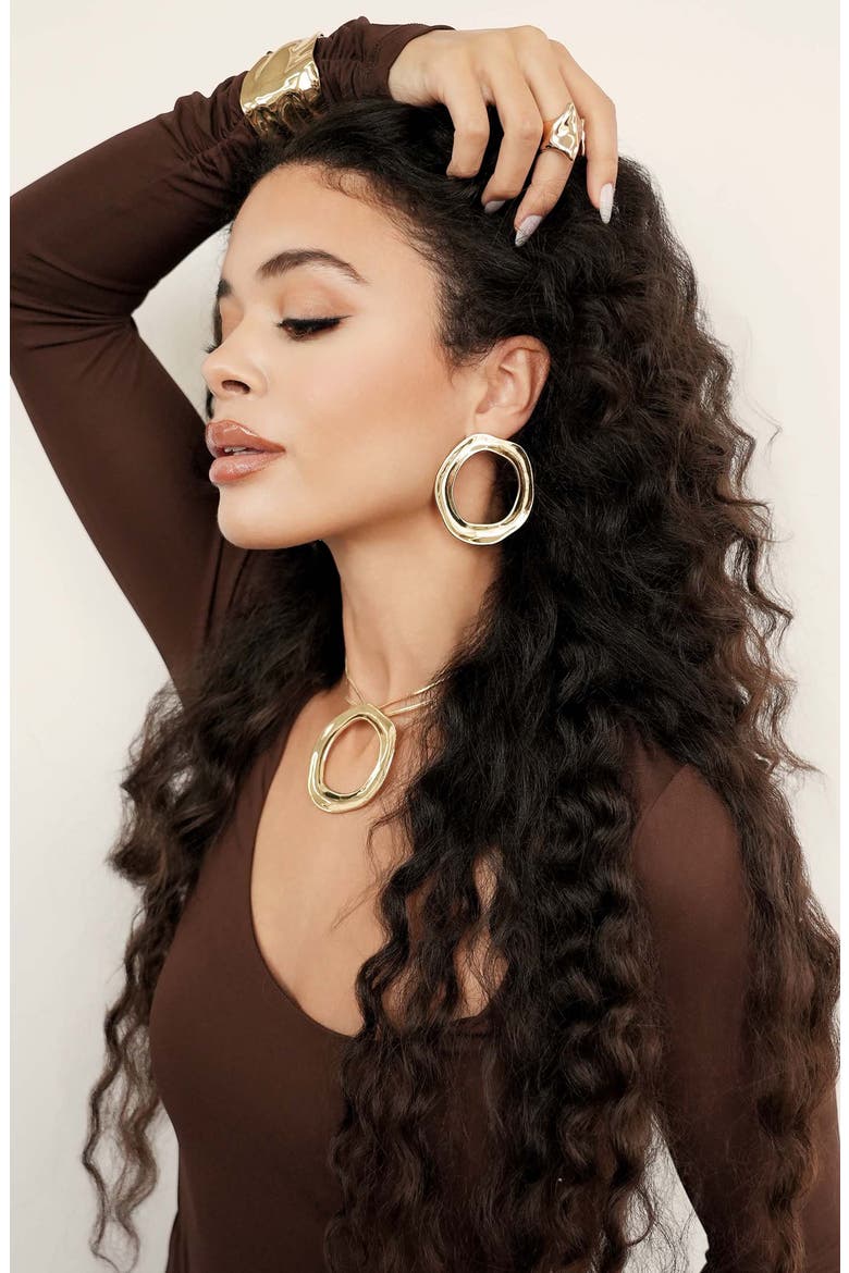 Open Circle Drop Earrings, Alternate, color, GOLD