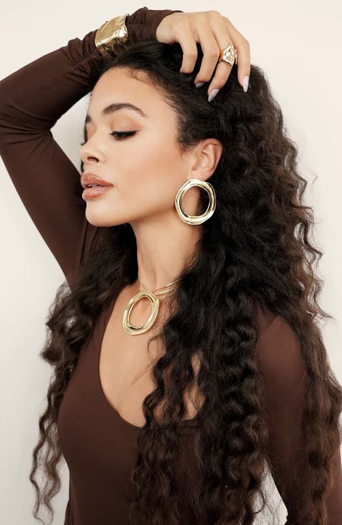 Ettika Open Circle Drop Earrings In Gold