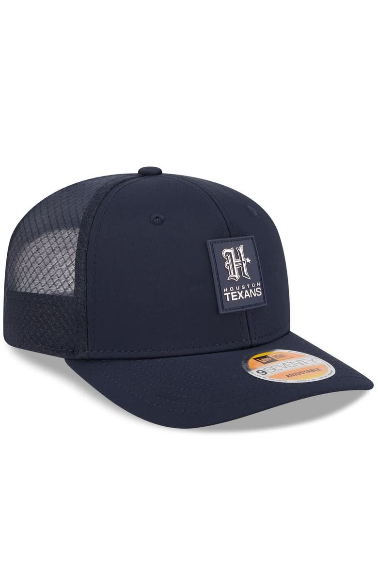 New Era Men's New Era Navy Houston Texans 2025 Sideline H-Town 9SEVENTY Trucker Adjustable Hat, Alternate, color, Navy