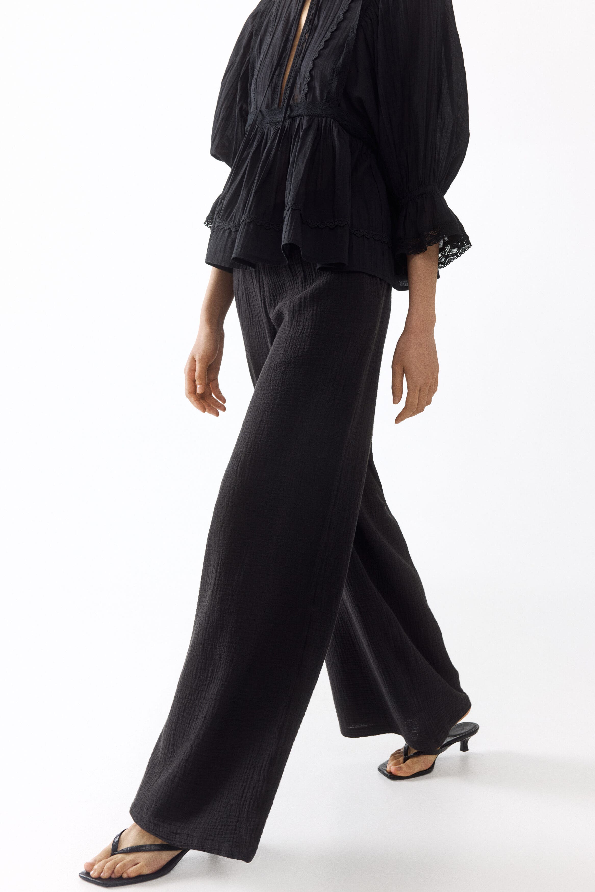 Straight-leg muslin pants - image 2