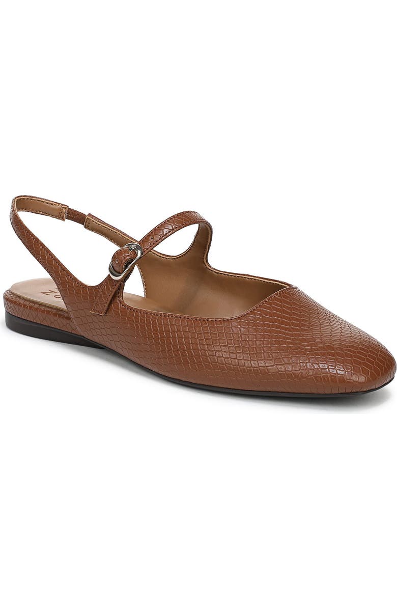 Naturalizer Anikka Flat, Main, color, Walnut Brown Faux Leather