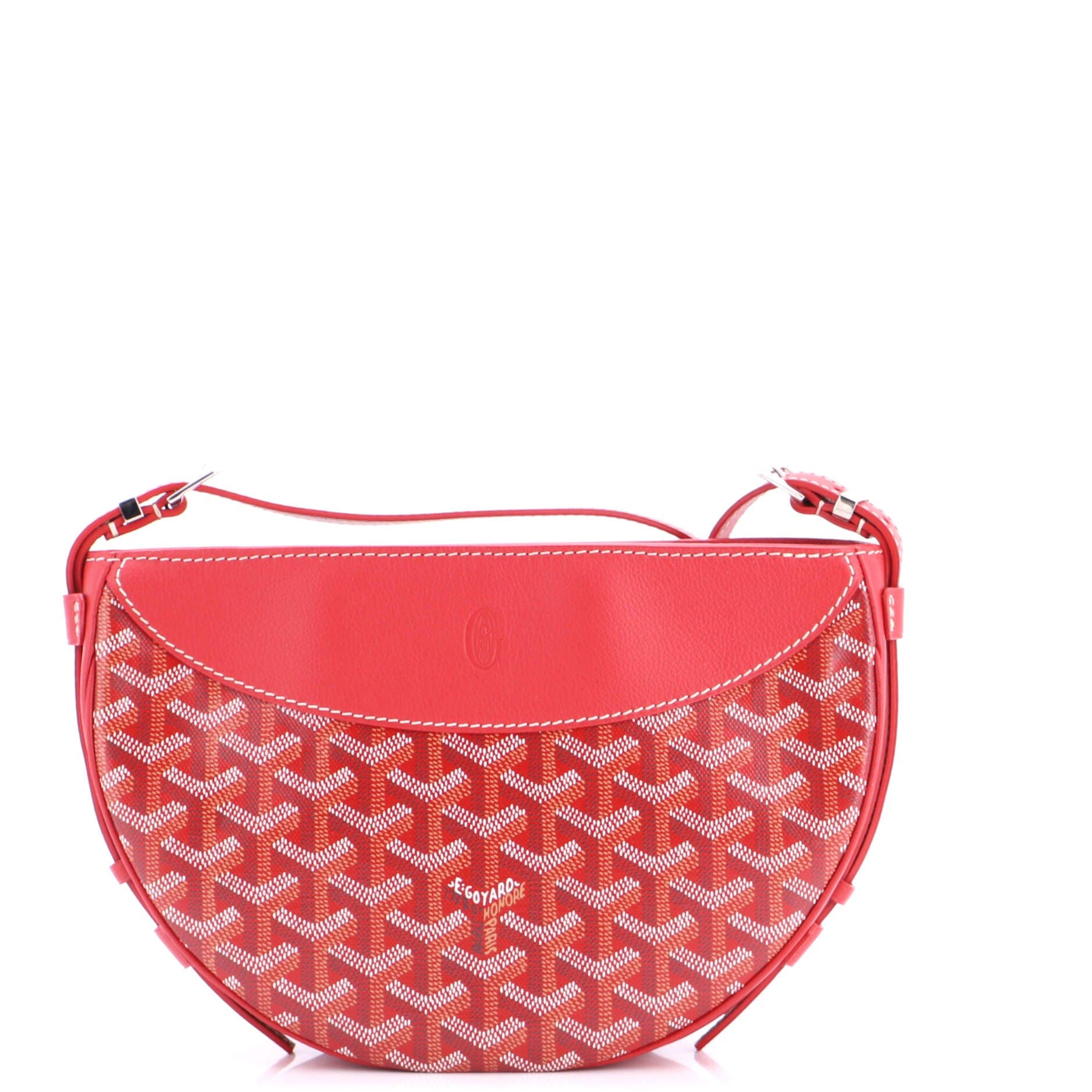 Pre-Owned Goyard Hirondelle Shoulder Bag Coated Canvas and Leather, Main, color, Red