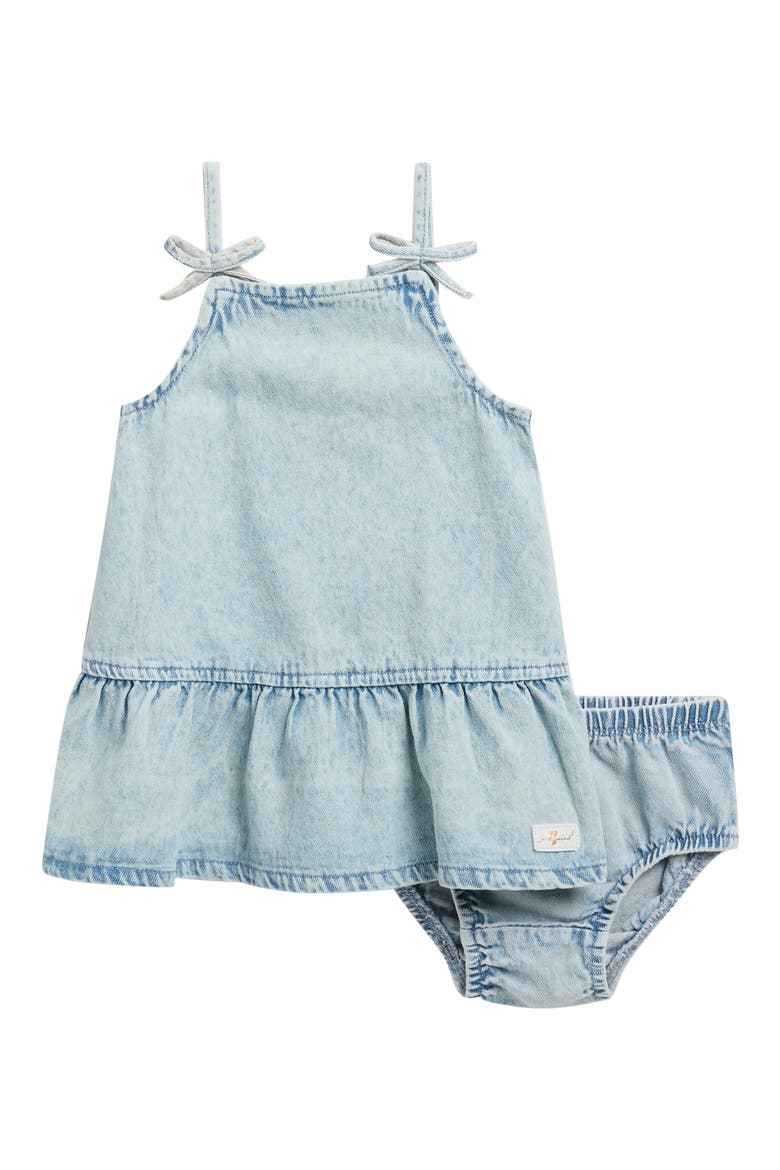 Ruffle Hem Denim Dress, Main, color, LIGHT VINTAGE