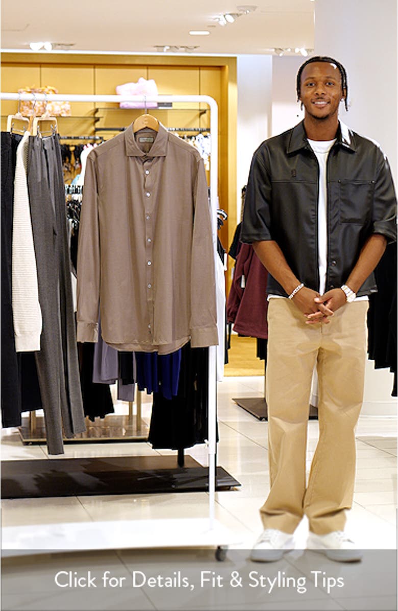 Regular Fit Cotton Jersey Button-Up Shirt, sales video thumbnail