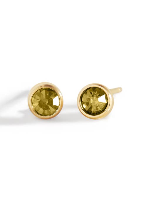 Birthstone Bezel Studs