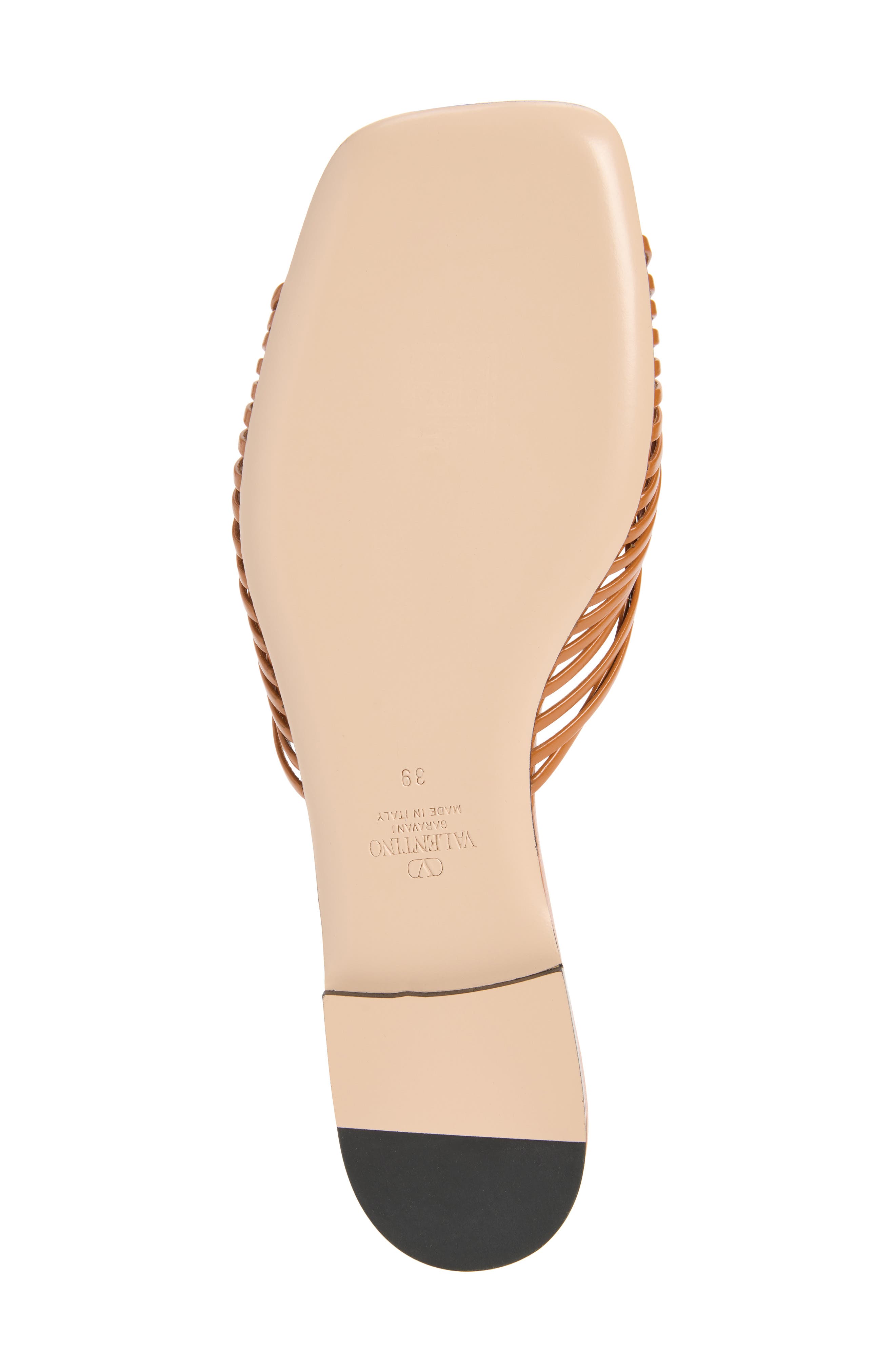 Annet Knotted Flat Slide Sandal, Alternate, color, BROWN
