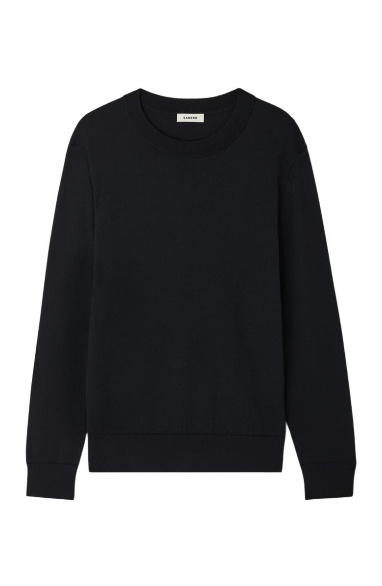 SANDRO Fine knit sweater, Alternate, color, Black