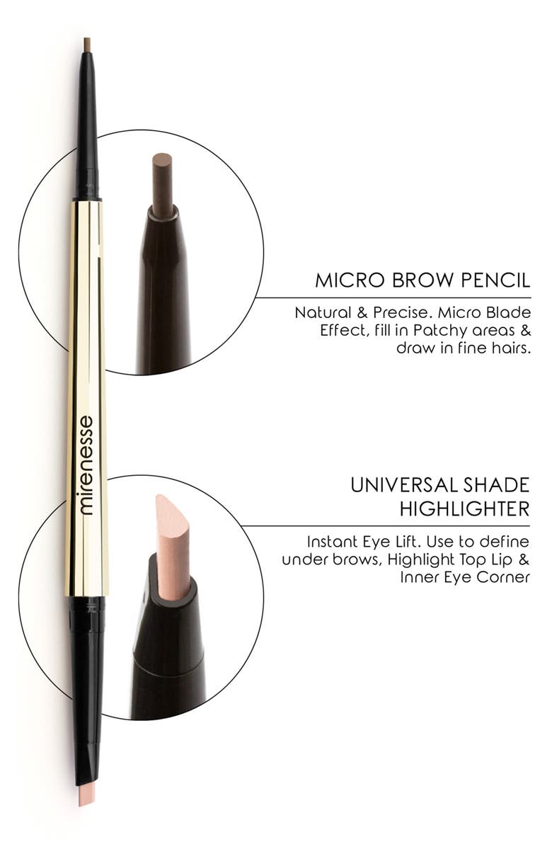 MIRENESSE All Day Micro Brow Pencil & Highlighter Crayon - Cappuccino, Alternate, color,